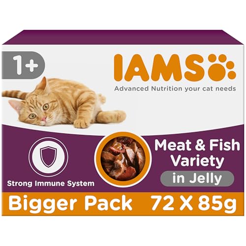 IAMS Adult Wet Cat Food Land & Sea in Jelly 72 x 85g