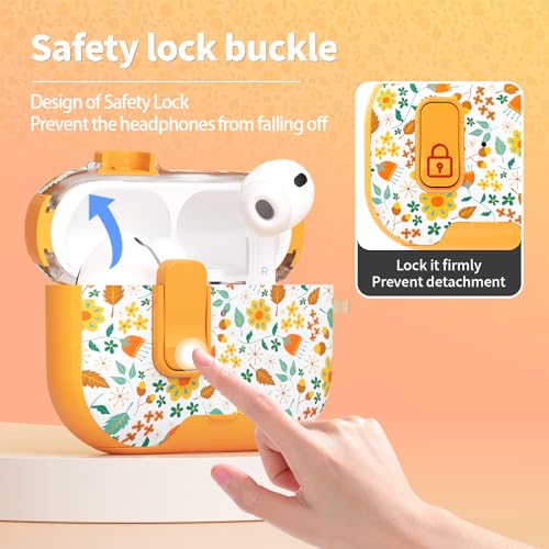 Image of for AirPods Pro 3 Case with Lock & Phone Stand,Cute Floral Pattern Style