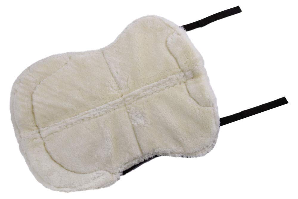 Coussin de selle correcteur antidérapant en fausse fourrure Noir
