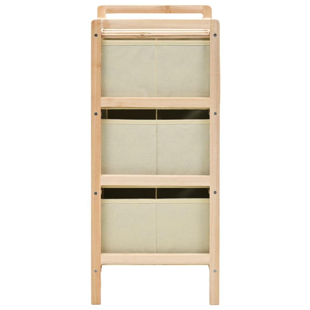 Cómoda de mimbre con 3 cestas de tela de cedro beige para garaje, trastero, estantería de sótano