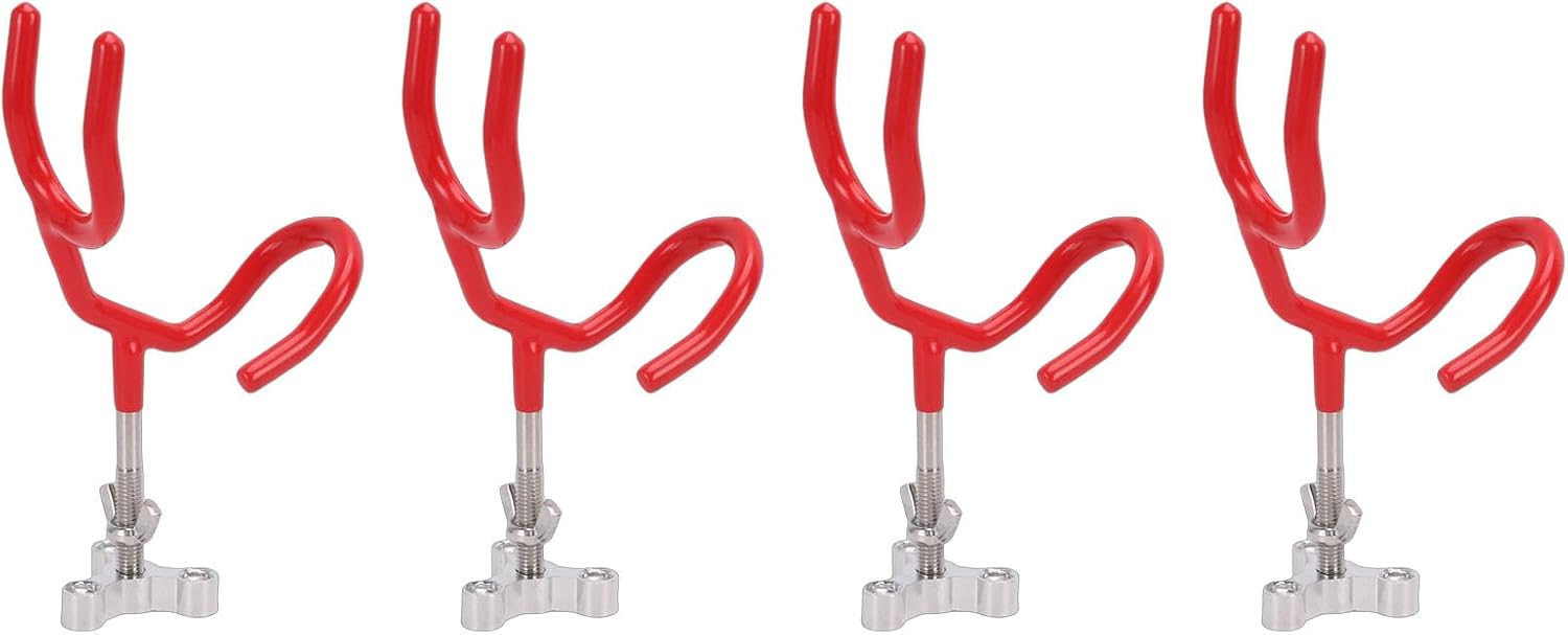 Keenso 4pcs Fishing Rod Holder, Stainless Steel with PVC Dip Coating 20 Degree Tilt Design for Saltwater Freshwater Fishing, with Deck Mount Base for Boat Kayak Pontoon