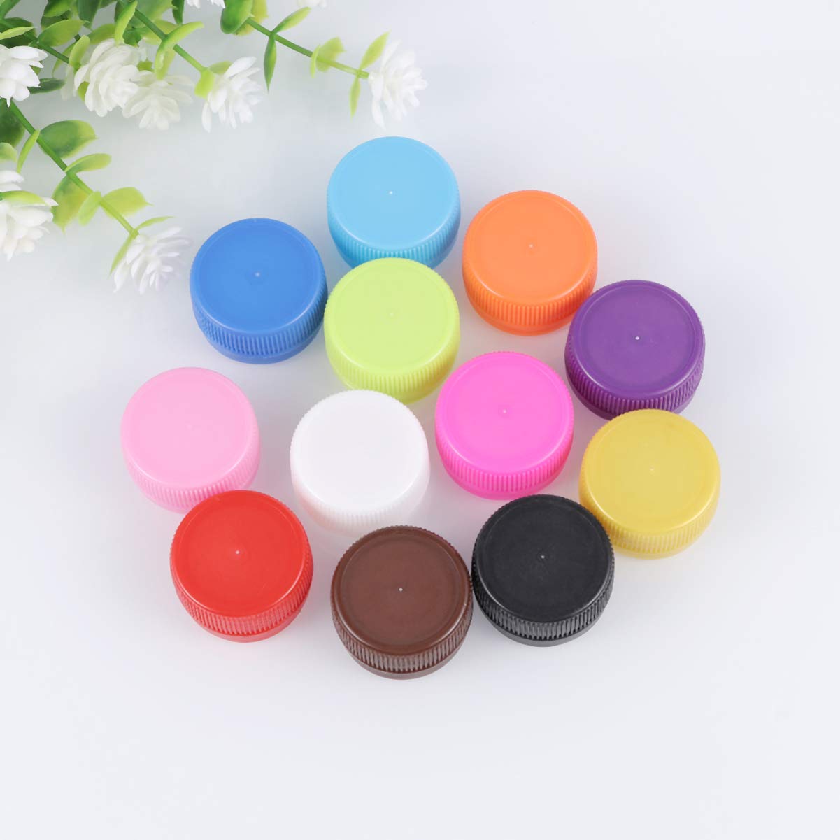 HEALLILY - Tappi per bottiglie in plastica colorata, per bricolage, coperchio della bottiglia, per bambini, colori misti