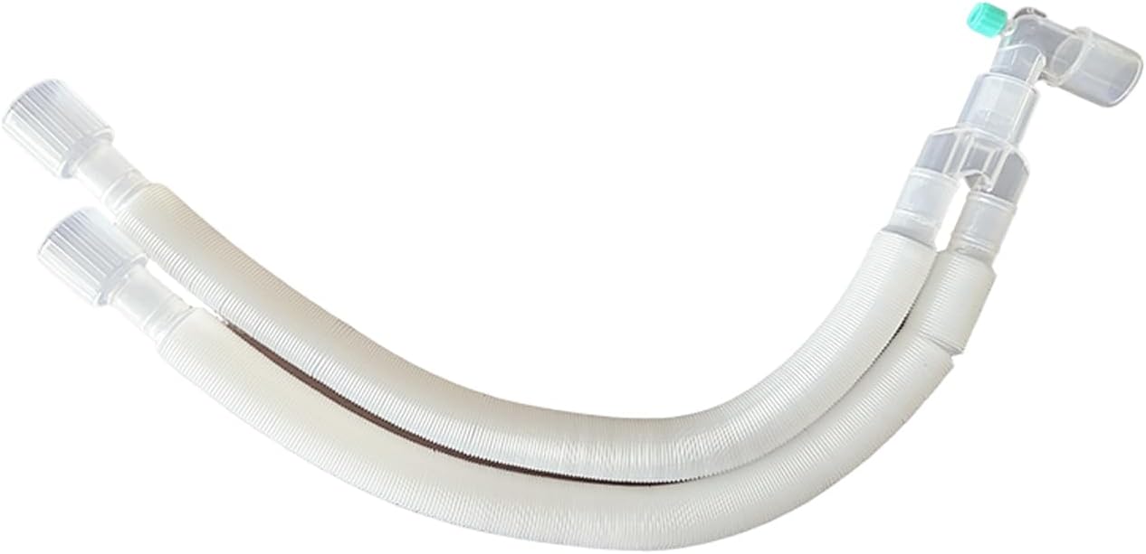 Veterinary Anesthesia Breathing Circuit - Dual Limb Corrugated Tubing with Standard 22mm Connectors & ETCO2 Sampling Port - Professional Animal Ventilator Hose for Veterinary Clinics