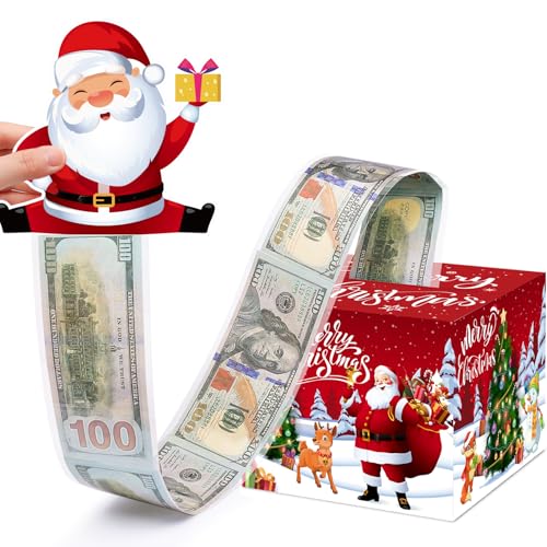 Meiidoshine Christmas Money Box for Cash Gift Pull, Surprise Money
