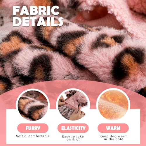 Leopard Dog Dresses for Small Dogs Fleece Dog Sweater Dress, Warm Dog Winter Clothes, Soft Stretchy Puppy Clothes Extra Small Pet Outfit, Yorkie Chihuahua Clothes Female, Pink, Small Leopard Dog Dresses for Small Dogs Fleece Dog Sweater Dress, Warm Dog Winter Clothes, Soft Stretchy Puppy Clothes Extra Small Pet Outfit, Yorkie Chihuahua Clothes Female, Pink, Small