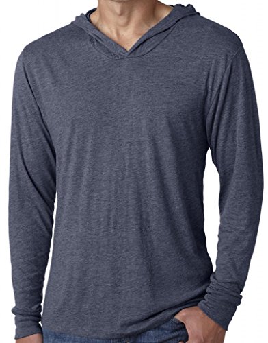 Yoga Clothing For You Mens Triblend Lightweight Hoodie Tee, Medium Indigo
