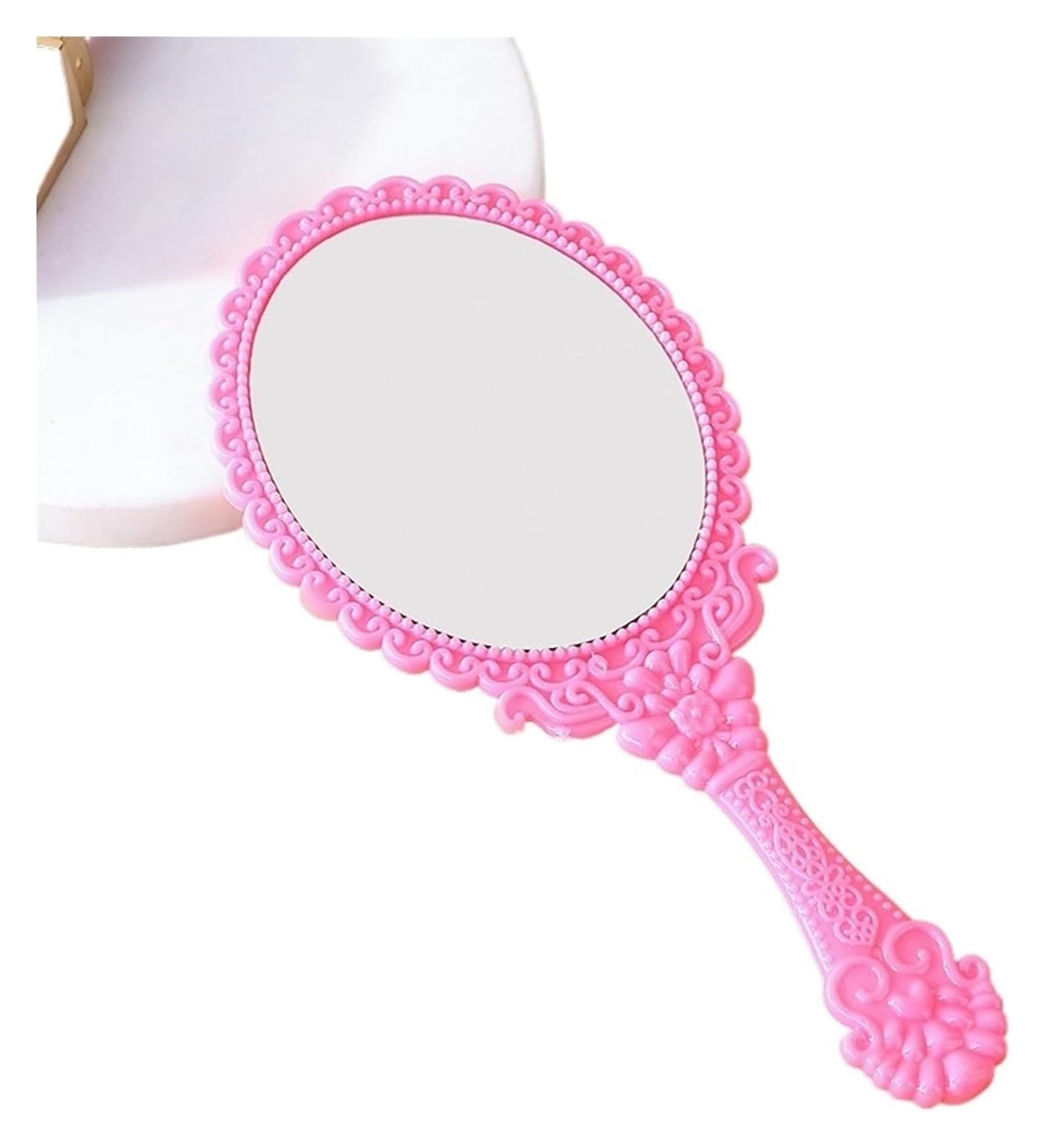 IULGFSC Handheld mirror， Hand Vintage Carved Handheld Vanity Salon Makeup Handle Cosmetic Compact