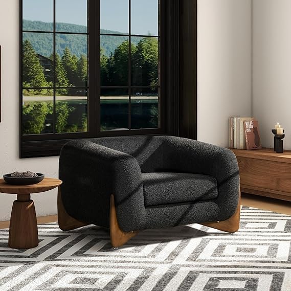 Image of A to Z Furniture Classic Chesterfield Sofa Set Luxury Chesterfield Sofa in for Home Living Room & Office (3+1=4 Seater Sofa with Ottoman Black)