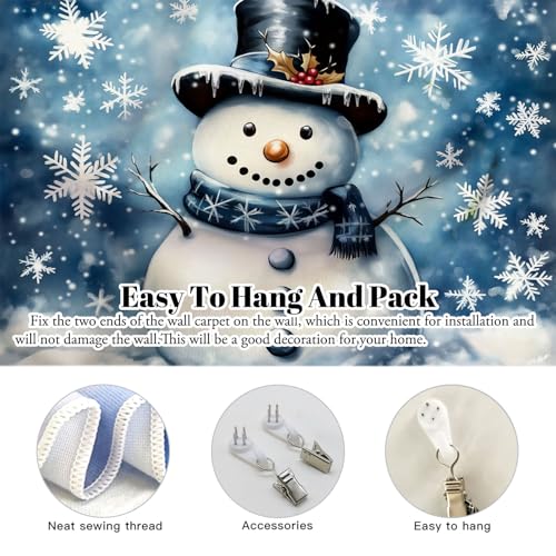 Tenture murale bonhomme de neige pour cacher mur blanc