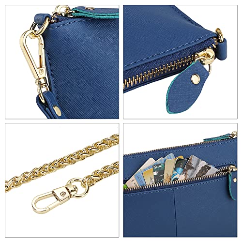 Image of Uromee Genuine Leather Wristlet Wallet Clutch Purses with Detachable Chain