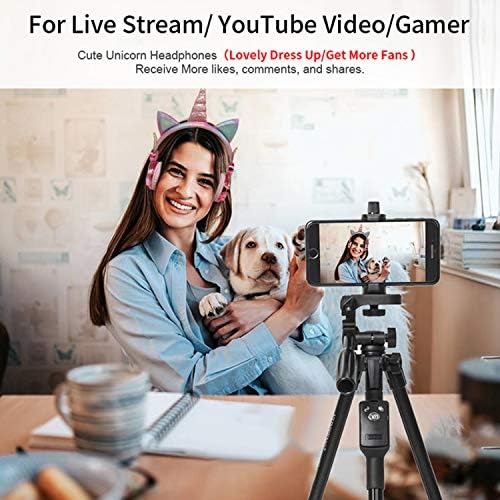 TCJJ Kids Wireless Headphones,Shiny Rhinestone Girls Unicorn Wireless Bluetooth Headphones with Mic,Safe 85db Volume Limiting Children's Gaming Headset,for Study Online/Live Stream/Birthday Gift