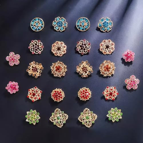 Image of 12 /36 Pieces Wedding Bouquet Brooches for Women Fashion, Rhinestone Bulk Flower Brooch Pins for Crafts