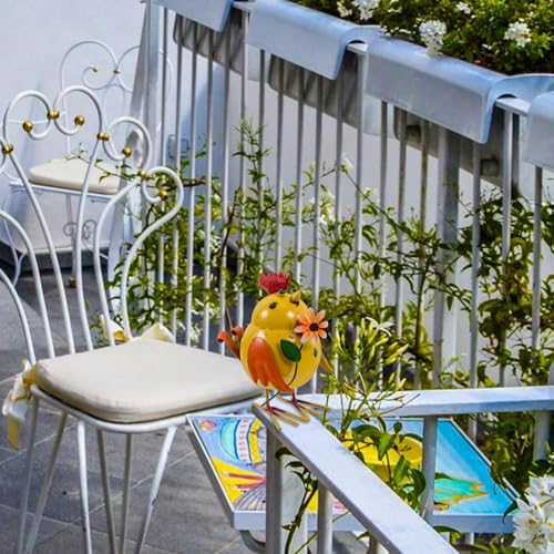 Sculpture en fer jaune stable pour embellir un balcon venté - 6
