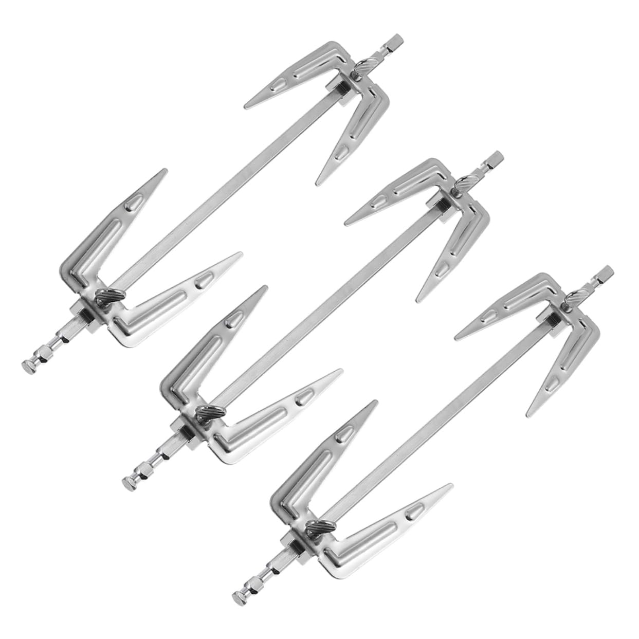 ibasenice 3pcs Stainless Steel Rotating Bbq Forks Air Fryer Oven Tools for Grilling Camping and Rotisserie Cooking Dishwasher Food Forks for Bbq Enthusiasts