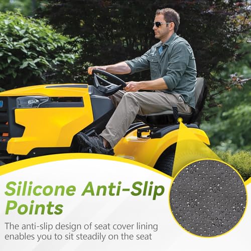 Image of Lawn Mower Seat Cover, Weatherproof Heavy Duty Tractor Seat Cover Compatible with Husqvarna Craftsman Toro John Deere Cub Cadet Riding Lawn Mower Tractor, Medium