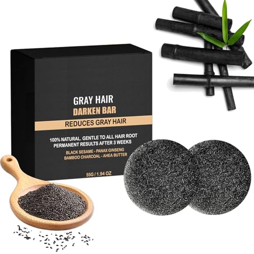 TALINZEN Black soap for Gray Hair Black Shampoo Bar for Hair Darkening & Volumizing Reverse Bar for...
