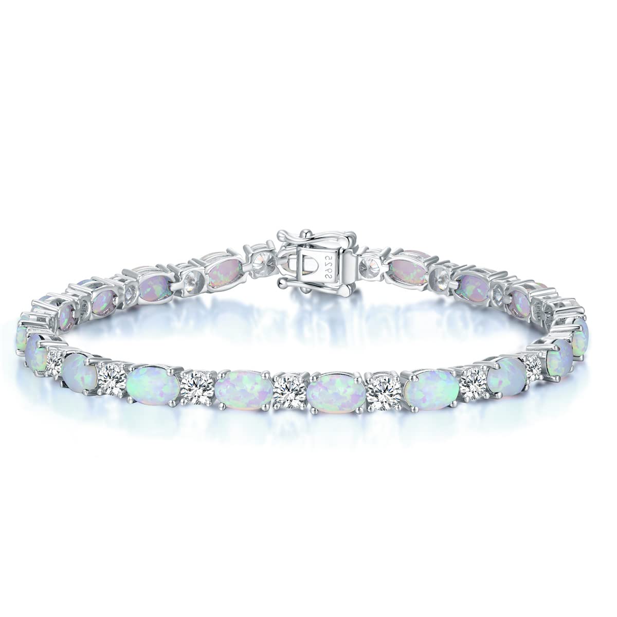 GEMLANTO 925 Sterling Silber Tennis Armband Damen Geburtsstein Schmuck