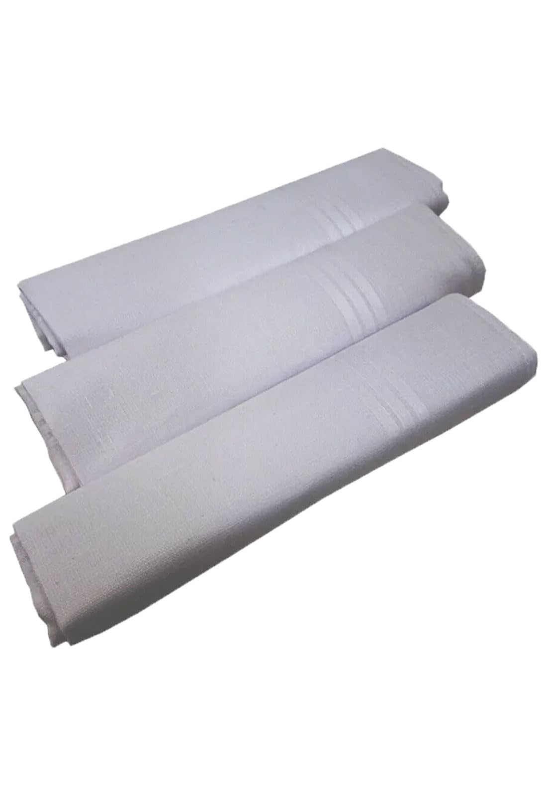 Indigo Soul Men's White With White Stripe Handkerchiefs Pack Of 3 Hankies Set Assorted Pocket Square Hankies Weddings Prom Celebration Party Handkerchief (, One Size)