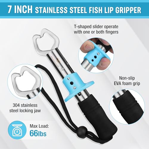 Image of Mossy Oak Fishing Tools Kit- Fishing Plier, Fish Lip Gripper, Multifunctional Fishing Hook Remover with Lanyards Sheath, Saltwater Resistant Fishing Accessories & Equipment, Fishing Gifts for Men