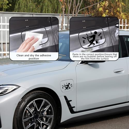 Image of Funny Car Stickers, High Gas Consumption Decal Auto Fuel Tank Cover Sticker, Universal Car Decor Accessories Fuel Gage Empty Decal for Men and Women, Fit Cars, SUVs, Trucks, Motorcycles (Black)