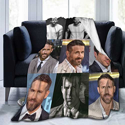 ZQBDFC Collage Ryan Reynolds Fleece Blanket Flannel Blankets Merch Soft and Comfortable Warm for Sofa Bed Office Knee PadBed Car Camp Beach Blanket X in Multicolor50*40 inches