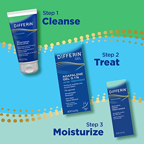 Differin Face Scrub Daily Brightening Exfoliator, Improves Tone And Texture For Acne Prone Skin, Green, 6 Fl Oz (Packaging May Vary) #TOP6