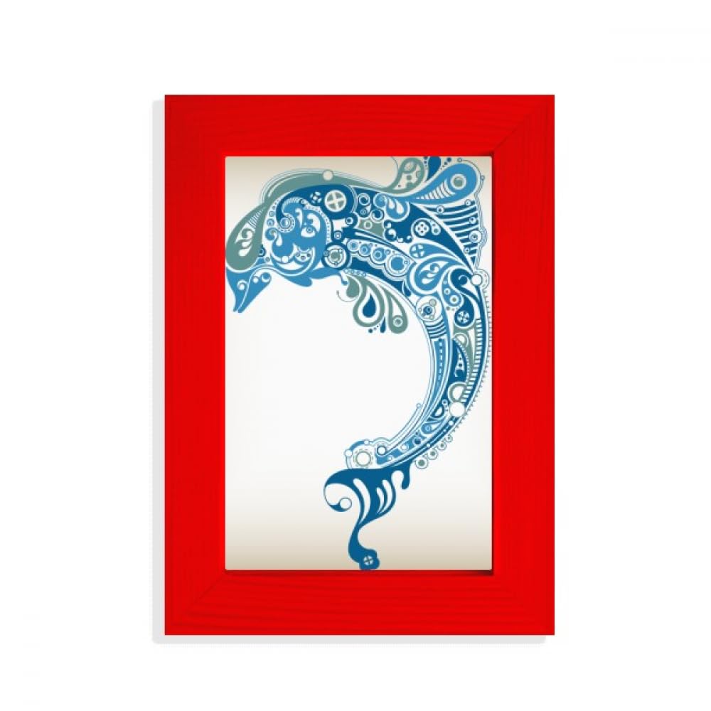 Cadre photo bleu océan dauphin rouge pour sublimer la chambre enfant