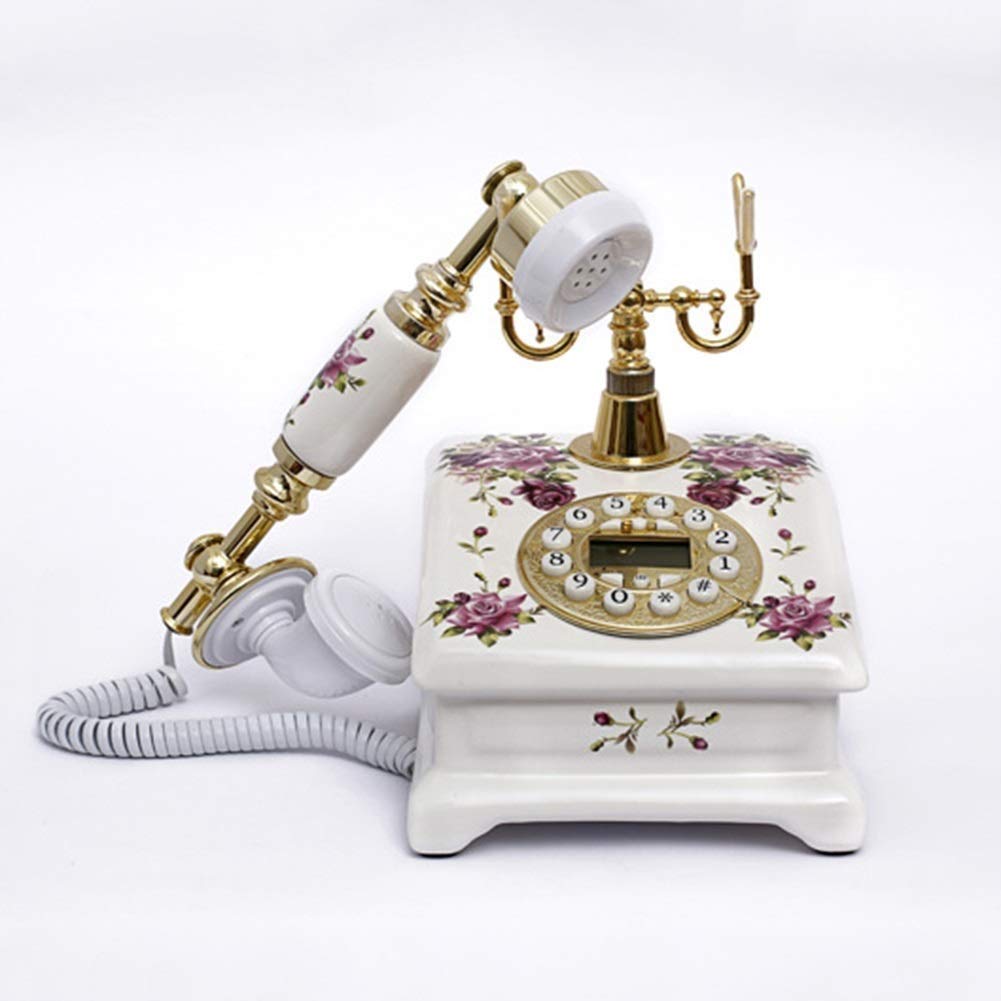 Dom Modny Europejski Antyczny Telefon, Telefony Retro Vintage Klasyczny Telefon Stacjonarny na Biurko Z Wyświetlaczem w Czasie Rzeczywistym Id Dzwoniącego Do Wystroju Domu, Salonu, Wspania