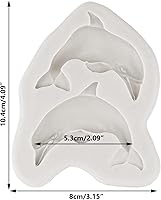 Vista 2 de Moldes de silicona para fondant, molde de caramelo de chocolate con delfín para decoración de pasteles, pasta de goma, arcilla polimérica