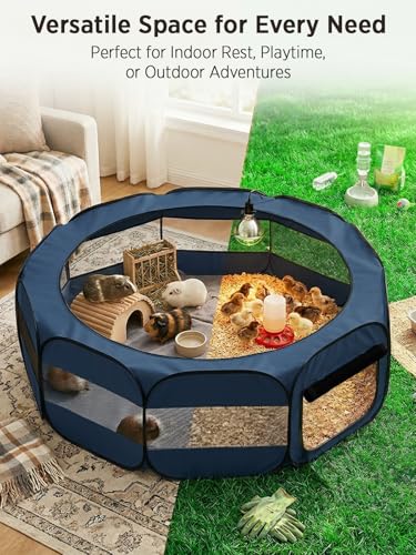 Image of UWE Extra Large Small Animal Playpen, Waterproof Foldable Pet Pen, Blue
