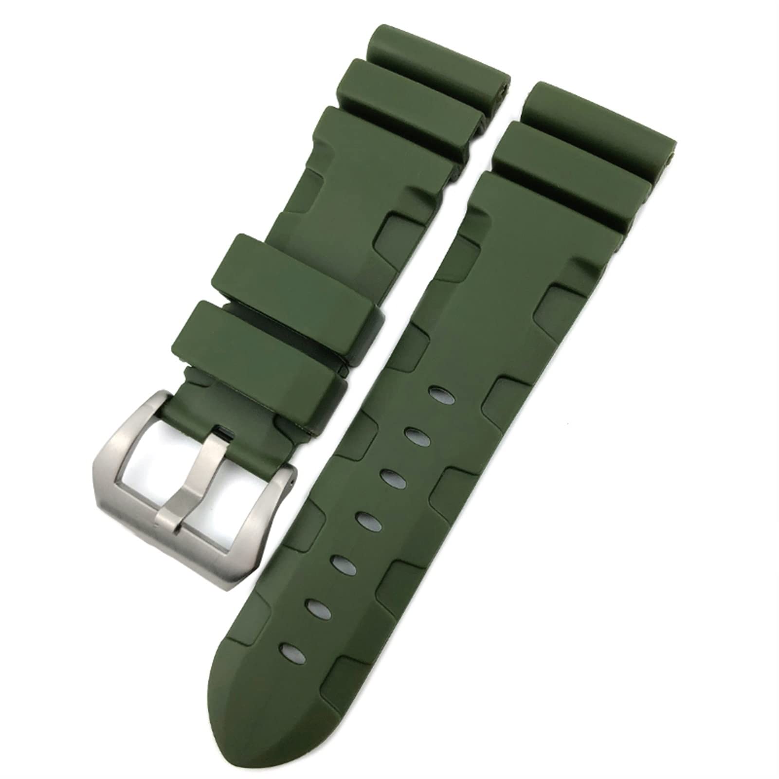 SERDAS Correa De Reloj De Goma De 22mm, 24mm, 26mm, Correa De Reloj De Silicona Apta Para Panerai Sumergible Luminor PAM, Pulsera Impermeable Verde Azul