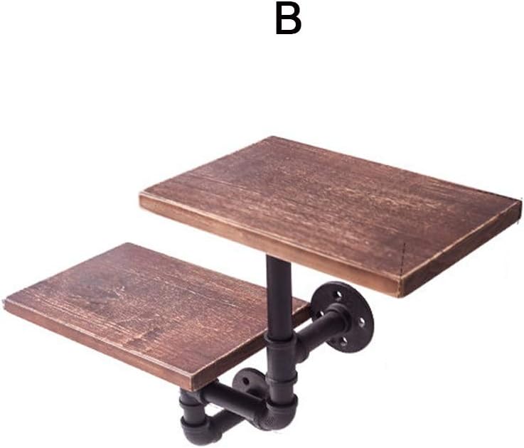 Pine & Industrial DIY Pipes Shelves Steampunk Rustic Urban Bookshelf- Floating Wood Shelves - 22in Length (color : B)