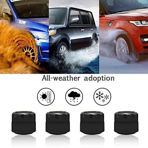 BARTUN Bluetooth 5.0 Wireless Tire Pressure Monitoring System with 4 External Sensors, Real-time Displays 4 Tires\' Pressure and Temperature TPMS, Supports Android and iOS (1.4~92.8Psi/0.1~6.4Bar) - Thumbnail 4