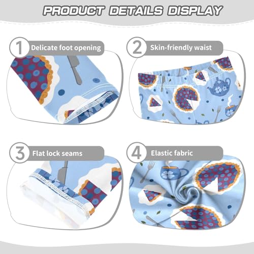 Girls Leggings Blueberry Pie and Tea Toddler Girls Clothes Leggings for Girls Toddler Girls Leggings 3-4T3