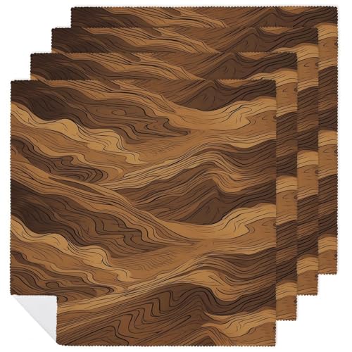 Servilletas de Tela Rayas Marrón Oscuro 4 Piezas miniatura 1