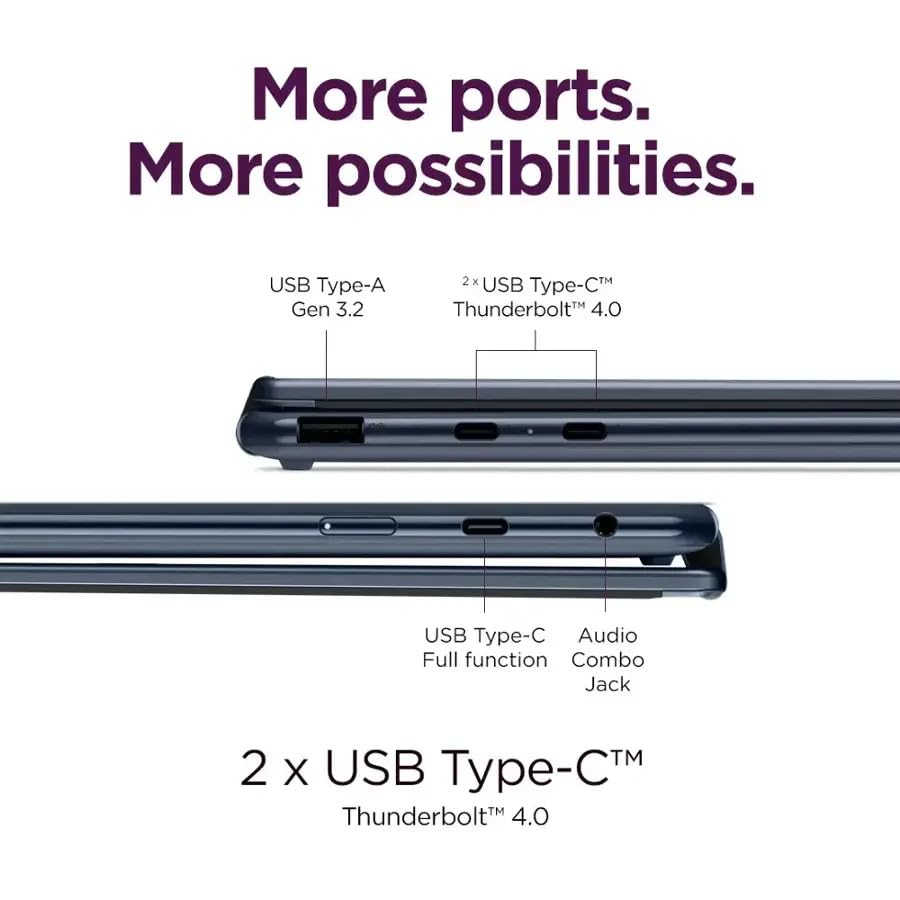 Image of Lenovo Yoga 9i 2-in-1 Aura Edition 14 inch Copilot+ Laptop (2025) - Intel Ultra 7 258V 8-Core, 32GB RAM, 1TB M.2 NVMe SSD, 14.0 inch 2.8K OLED Touchscreen 1100-Nits, Windows 11 Pro - Cosmic Blue