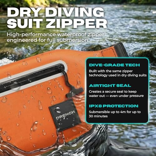Image of Drench Waterproof Fanny Pack & Waterproof Phone Pouch Set | IPX8 Submersible Waist Pack Dry Bag for Fishing, Hiking, Camping, Kayaking, Paddle Boarding & Water Sports | Orange