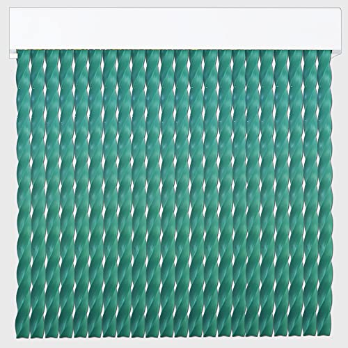 Cortinas Exterior Puerta de Cordon Orion | Tiras Plastico PVC y Barra Aluminio | Ideal para Terraza y Porche | Antimoscas | Verde | 210 * 120