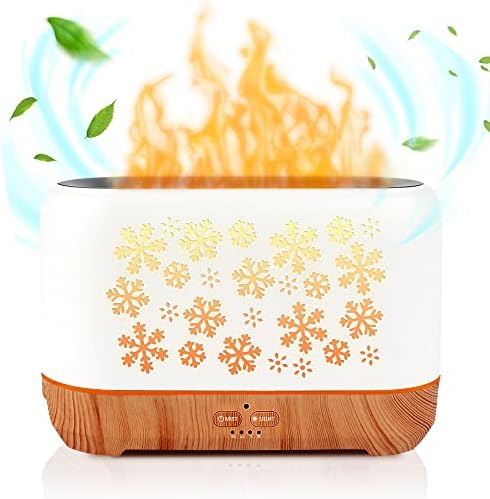 UTOPIO 200ml Flame Diffuser Essential Oil Diffuser Fragrance Scent Diffuser Cool Mist Air Aromatherapy Diffuser for Bedroom & Office -Timer Setting-Waterless Auto Shut Off