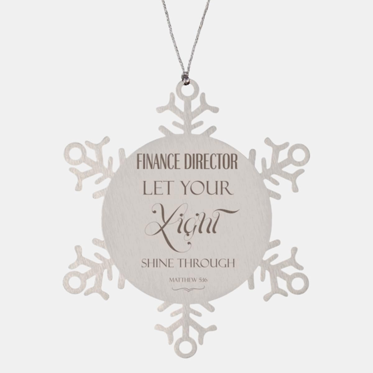 Inspirational Finance Director Ornament Gifts for Finance Director Let Your Light Shine Through, Matthew 5:16 Finance Director Ornament Bible Verse Religious for Boy Girl Men Women, Gift for fami