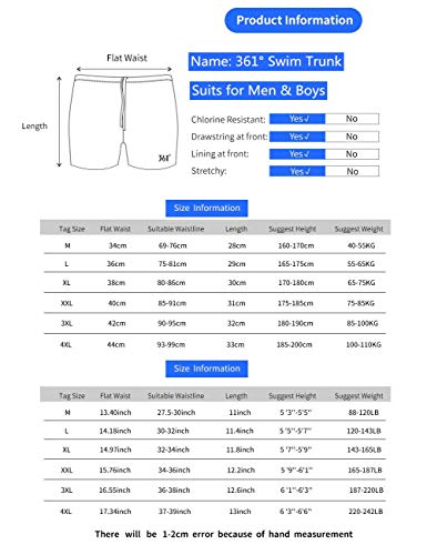 361° Jammers Swimsuit for Men, Square Leg Swimming Briefs-Chlorine Resistant Racing Training,Black 2, XXL (Blue, XL(W32''-34'')) - Thumbnail 7