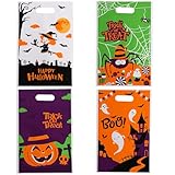 ハロウィン 巾着袋 ビニール袋 ラッピング袋 ギフトバッグ 50枚 25x16.5cm 幽霊 カボチャ モンスター ハロウィーン柄 贈り物 お祝い パーティー用
