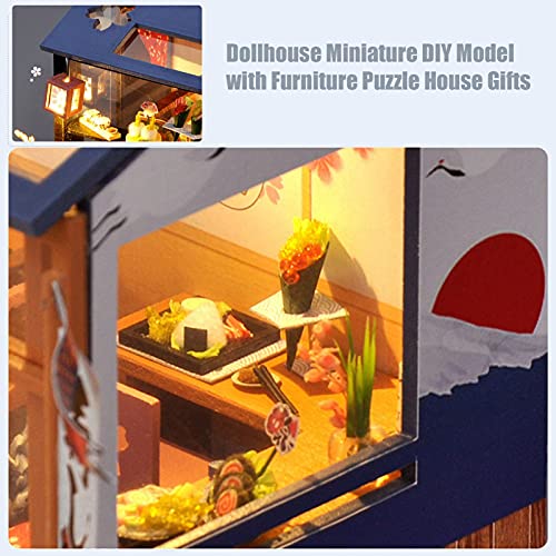 Puppenhaus Miniatur Mit Möbeln, Idee DIY Hölzernes Puppenhaus Kit Die LED-Leuchten, Pflanzen, Dekorationen Und Möbel… – Bild 5