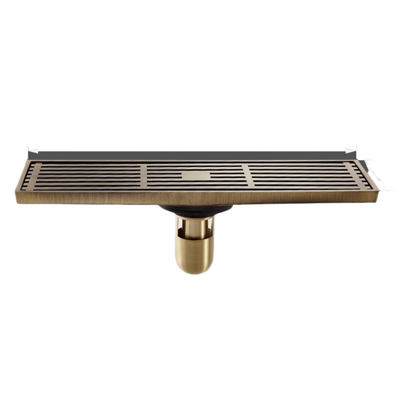 Sumidero Ducha Desagüe de Suelo latón Antiguo con Tapa Tallada artística, desagüe Ducha, Accesorios baño, colador(Style C-8cm Deep)