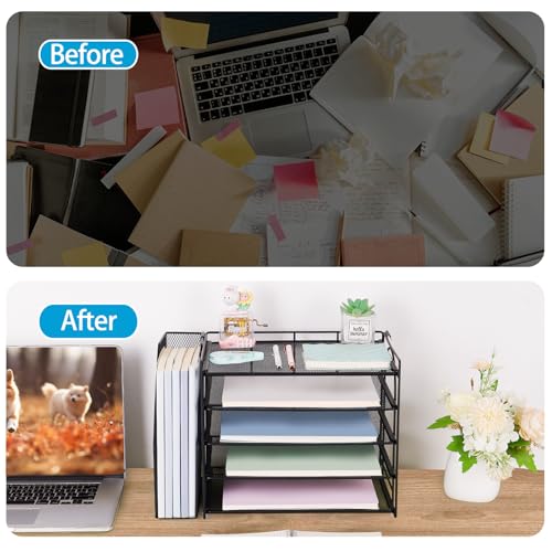 image for AUPSEN Desk Organizers and Accessories, 5-Tier Desktop Paper File Orga