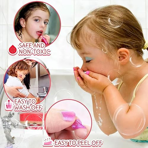 Image of Girl'S Unicorn-Themed Makeup Set: Safe And Washable Princess Gift For Ages 3-12, Perfect For Christmas And Birthdays
