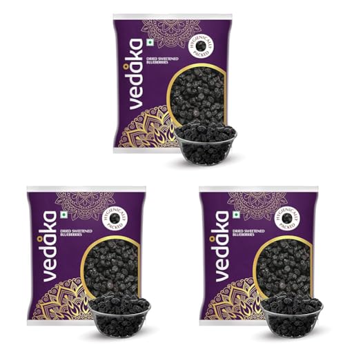 Image of Amazon Brand - Vedaka Premium Whole Candied Blueberries | 500 Gram | Dried Blueberries, Sweetened | No Preservatives Or Artificial Flavors (Pack of 3)