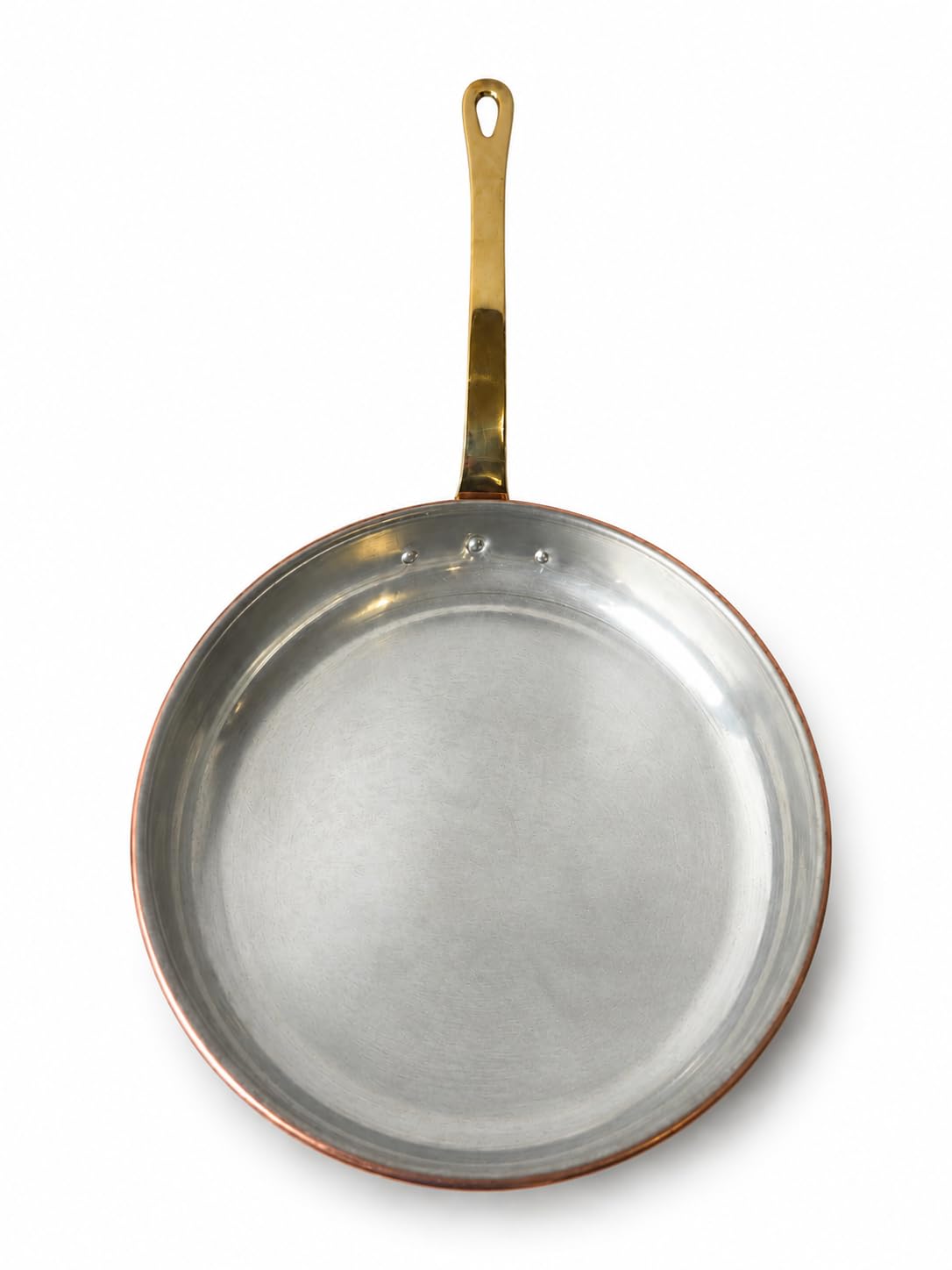 Ardosia Poêle en Cuivre Étamé 24 cm avec Manche en Laiton Riveté – Intérieur Étamé Traditionnel, Cuisson Homogène, Finition Artisanale, Tous Feux Sauf Induction