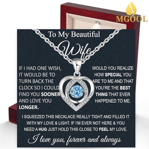 Wife Necklace From Husband To My Wife Necklace Soulmate Necklace For Women Future Wife Jewelry Birthday Christmas Valentine's gifts For Girlfriend Message Card & LED Box2