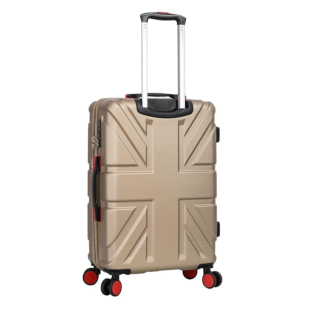 A1 FASHION GOODS Podróże wakacje mocne twarde trwałe 4 koła obrotowe bagaż walizki torby taupe paski, brązowy (taupe), M, Bagaż